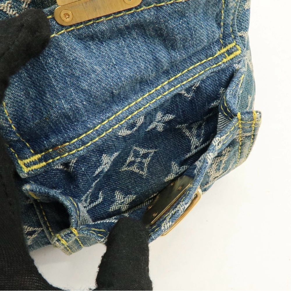 Louis Vuitton Monogram Denim Baggy GM Shoulder Bag Blue M95048 Auth Used F/S - Picture 7 of 9